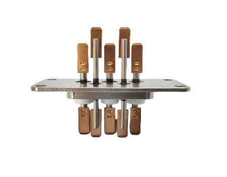 10 PINS Terminal hermétique de fermeture au noyau en cuivre plaqué d'étain avec doubles tampons de soudure fabriqués par frittage de verre-céramique-métal