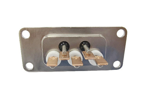 10 PINS Terminal hermétique de fermeture au noyau en cuivre plaqué d'étain avec doubles tampons de soudure fabriqués par frittage de verre-céramique-métal