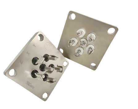 6 noyaux Bimetallic nickel-plaqué double soudage tabs scellé bloc terminal avec 35A courant de fonctionnement max.